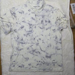 Municipal Status natural marble Polo shirt sz L